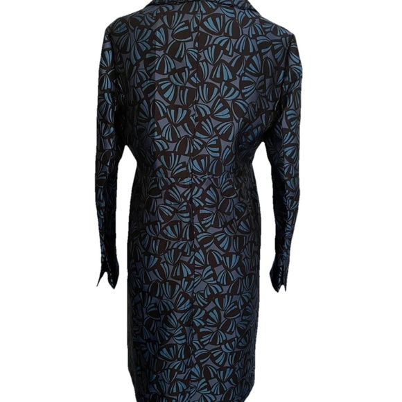 Anne Klein Womens Jacquard Coat - Size 8 Blue Purple - Picture 4 of 7